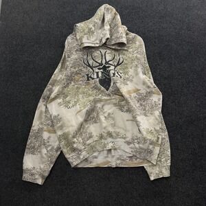 Kings Camo Mens XL Vintage Oversized Desert Camouflage Graphic Hoodie Sweatshirt